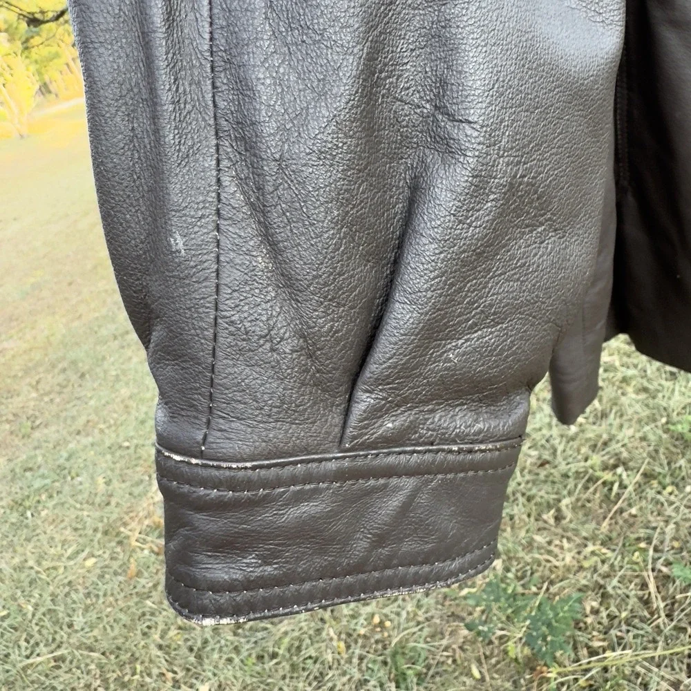 Vintage KC Collections Leather Jacket Women XL Dark Brown Blanket Lining Western - Picture 12 of 13